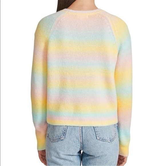 BB Dakota by Steve Madden striped pastel ombré fuzzy sweater size XL - Picture 3 of 14